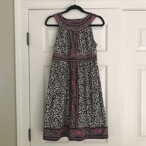 INC animal print dress size medium. Halter neckline w/ keyhole pink black white